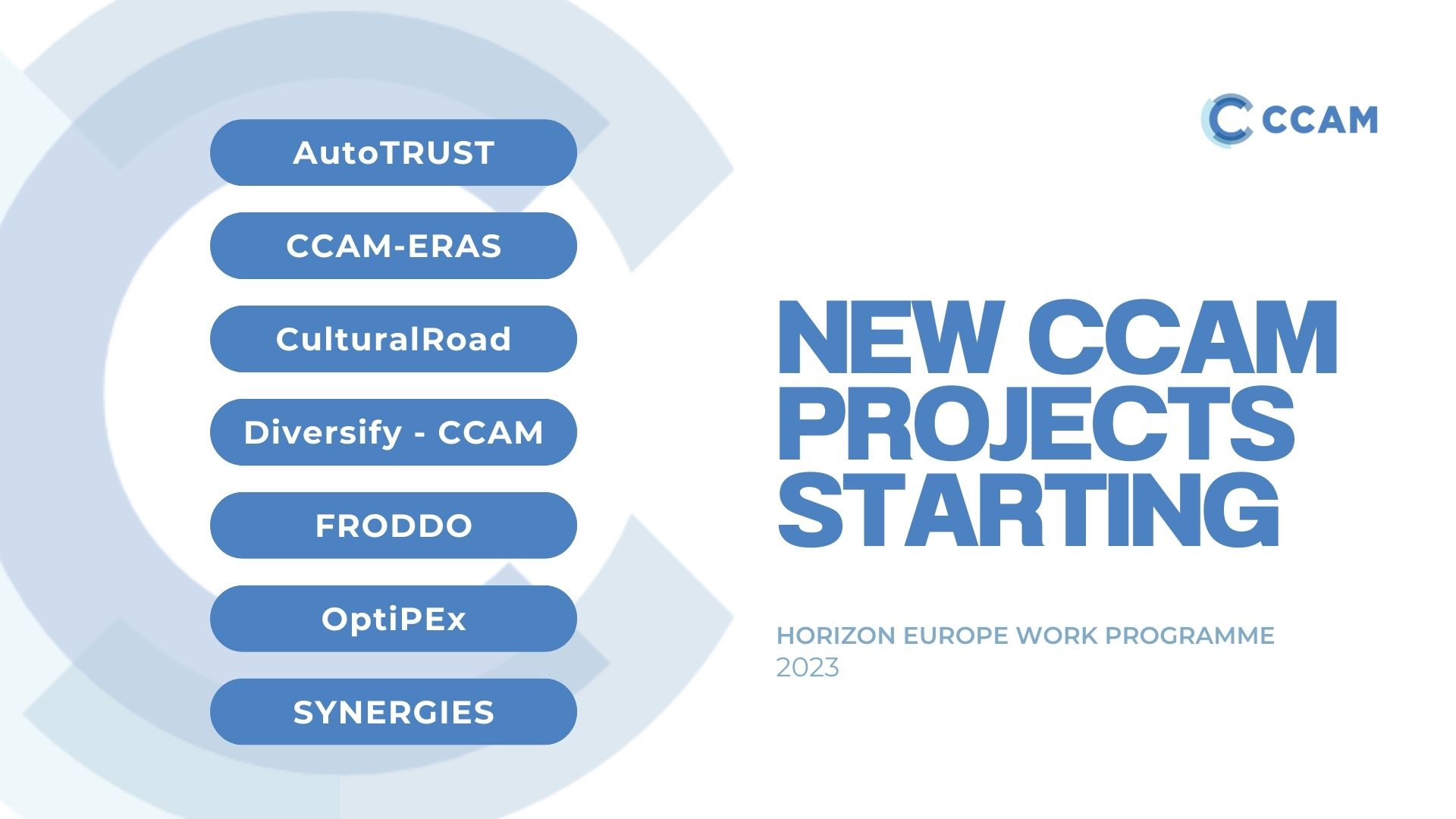 7 newly started CCAM projects