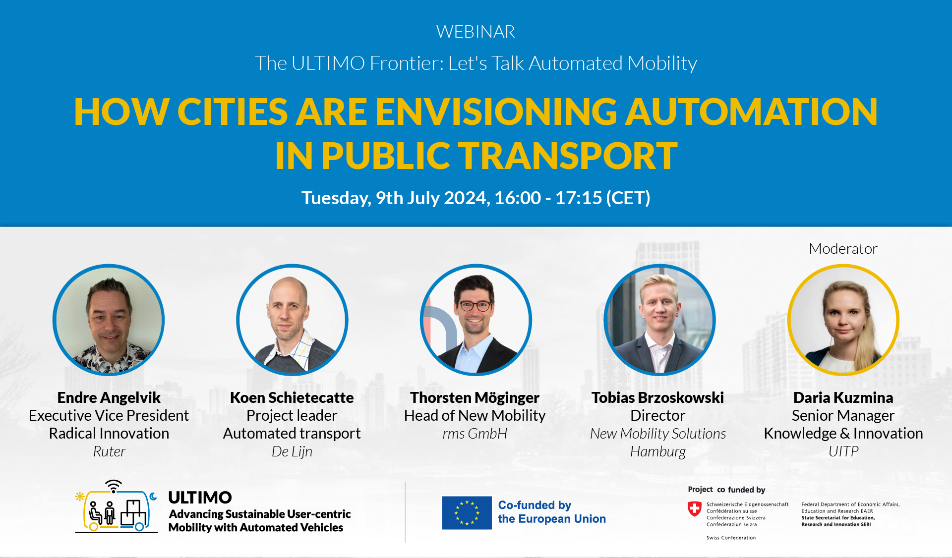 ULTIMO webinar: “How Cities are Envisioning Automation in Public Transport”